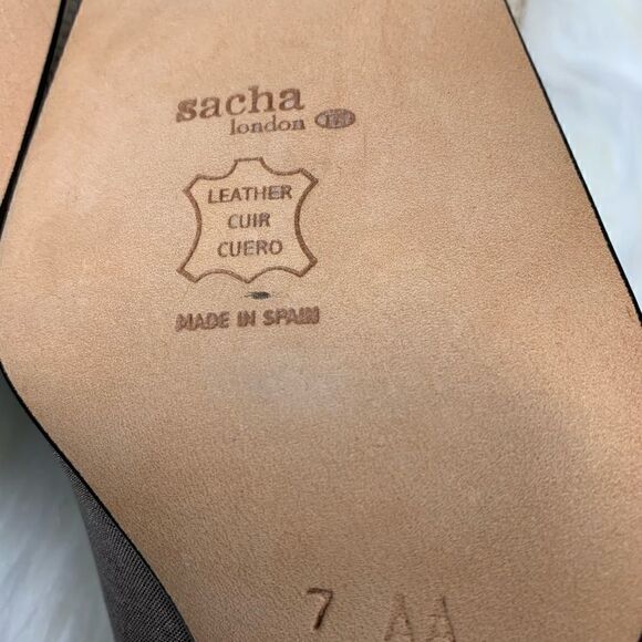 Sacha London Square Toe pumps~Size 7AA~Pewter - Picture 9 of 10